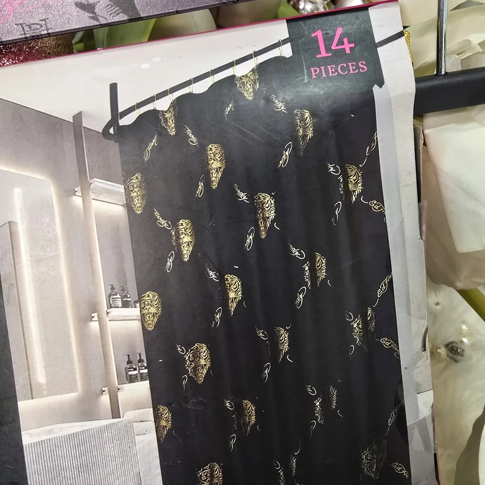 Ed Hardy 14 piece shower curtain set Brand new